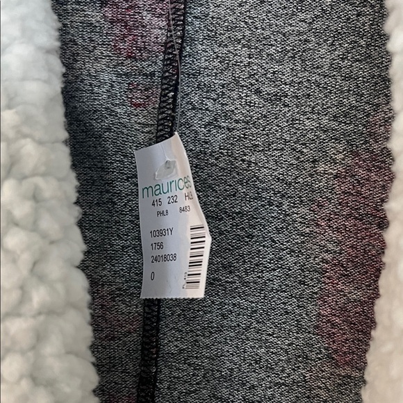 Maurices Black Floral Cardigan with White Sherpa - Picture 3 of 5